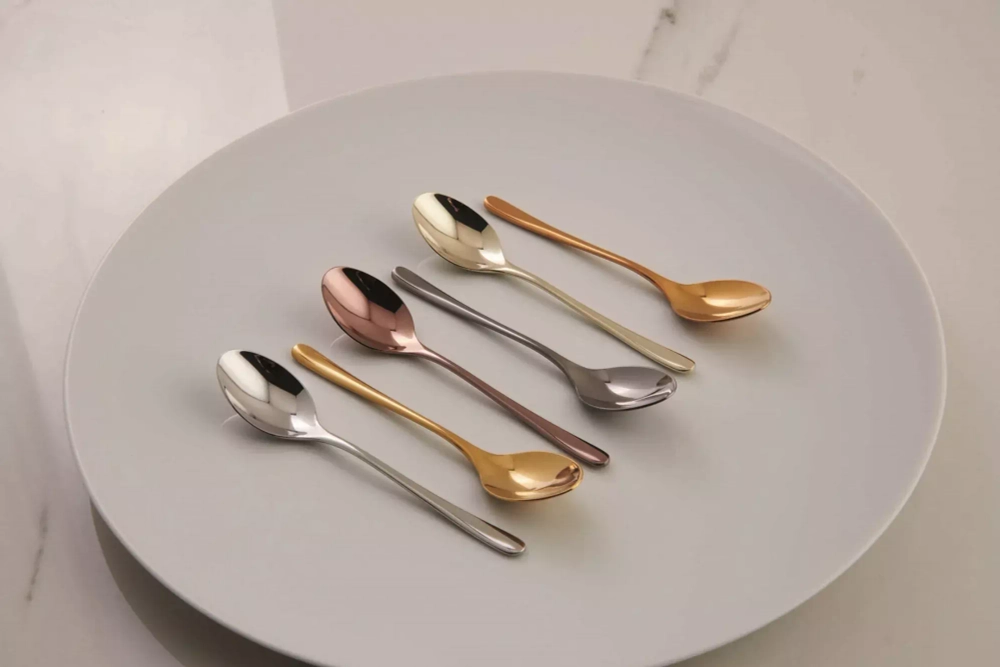 Sambonet - Набор из 6 ложек для эспрессо Taste PVD Antique Champagne / артикул   52553PA7  / GTIN 8014808355004