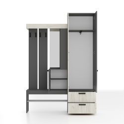 Прихожая "Трамп" Графит/дуб крафт белый