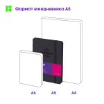 Ежедневник недатированный, А5, 136л., кожзам, Berlingo "Color Zone", черн. срез, с резинкой, черный
