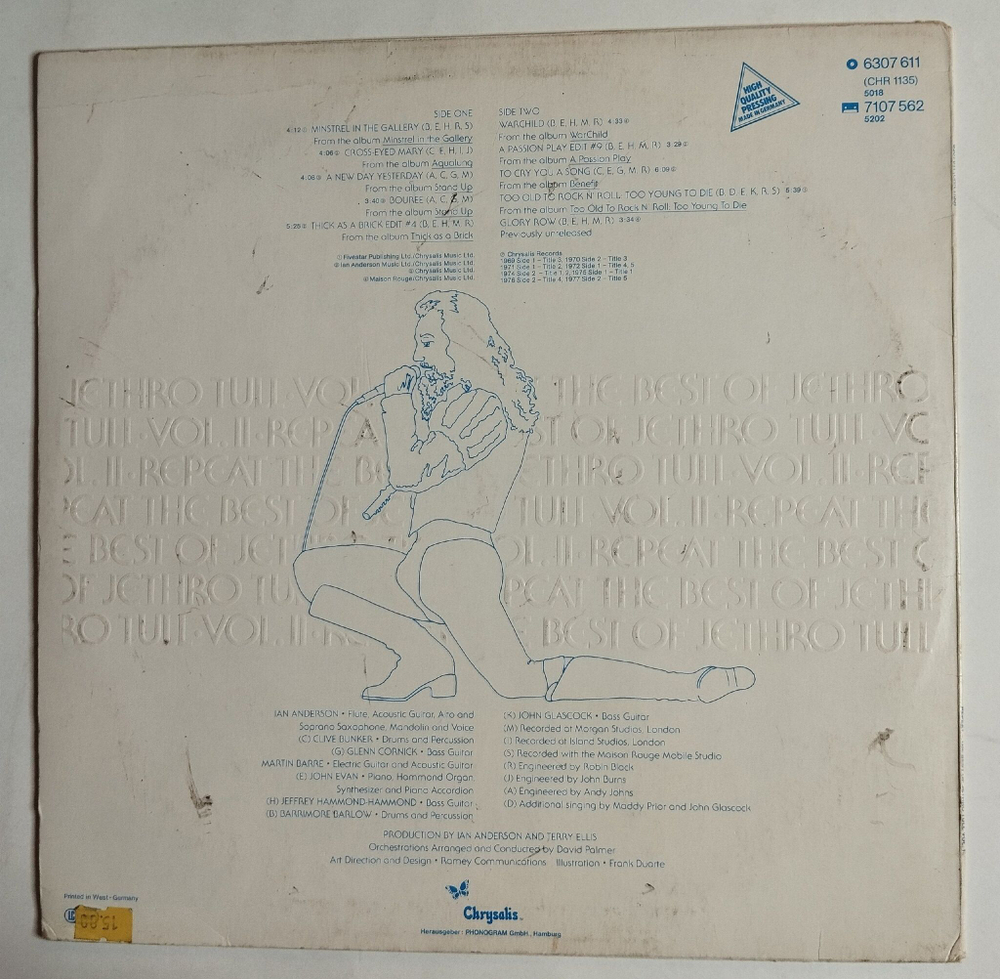 Винтажная виниловая пластинка LP The Best Of Jethro Tull Vol. II Repeat (Germany 1977)