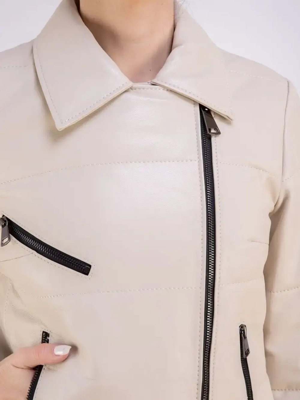 Куртка женская натуральная кожаная утепленная косуха Турция