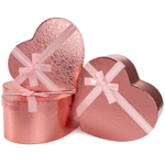 Коробка-сердце «Фактурный узор» розовое золото, с бантом