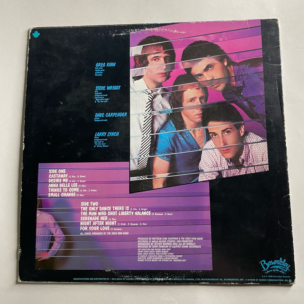 Винтажная виниловая пластинка LP Greg Kihn Band Glass House Rock (Канада 1980)