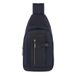 Рюкзак слинг мужской Piquadro Brief2 Special CA4536BR2S/GRN серый/черный нейлон/натур.кожа