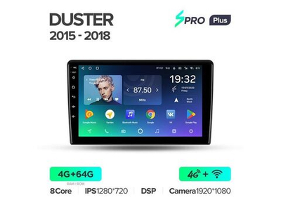 Магнитола Teyes SPRO Plus 4-64 Renault Duster 2015-2018 9.0"