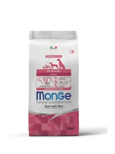 Сухой корм Monge Dog Speciality Line Monoprotein All Breeds Beef and Rice (Монж ) для взрослых собак всех пород, из говядины с рисом 2,5 кг