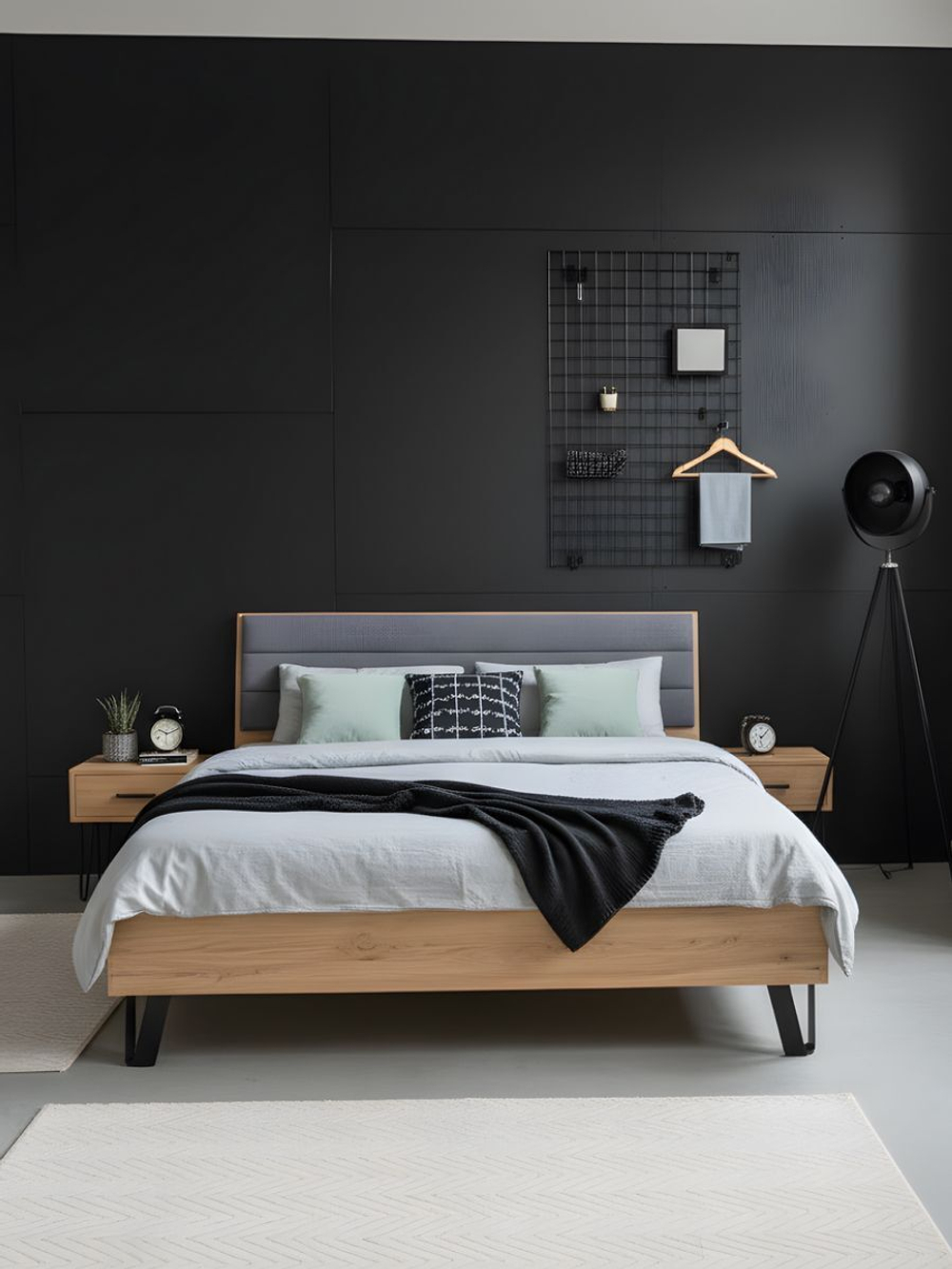 Кровать двуспальная, 180х200, Ланет, с настилом, массив дуба, лак, Dipriz