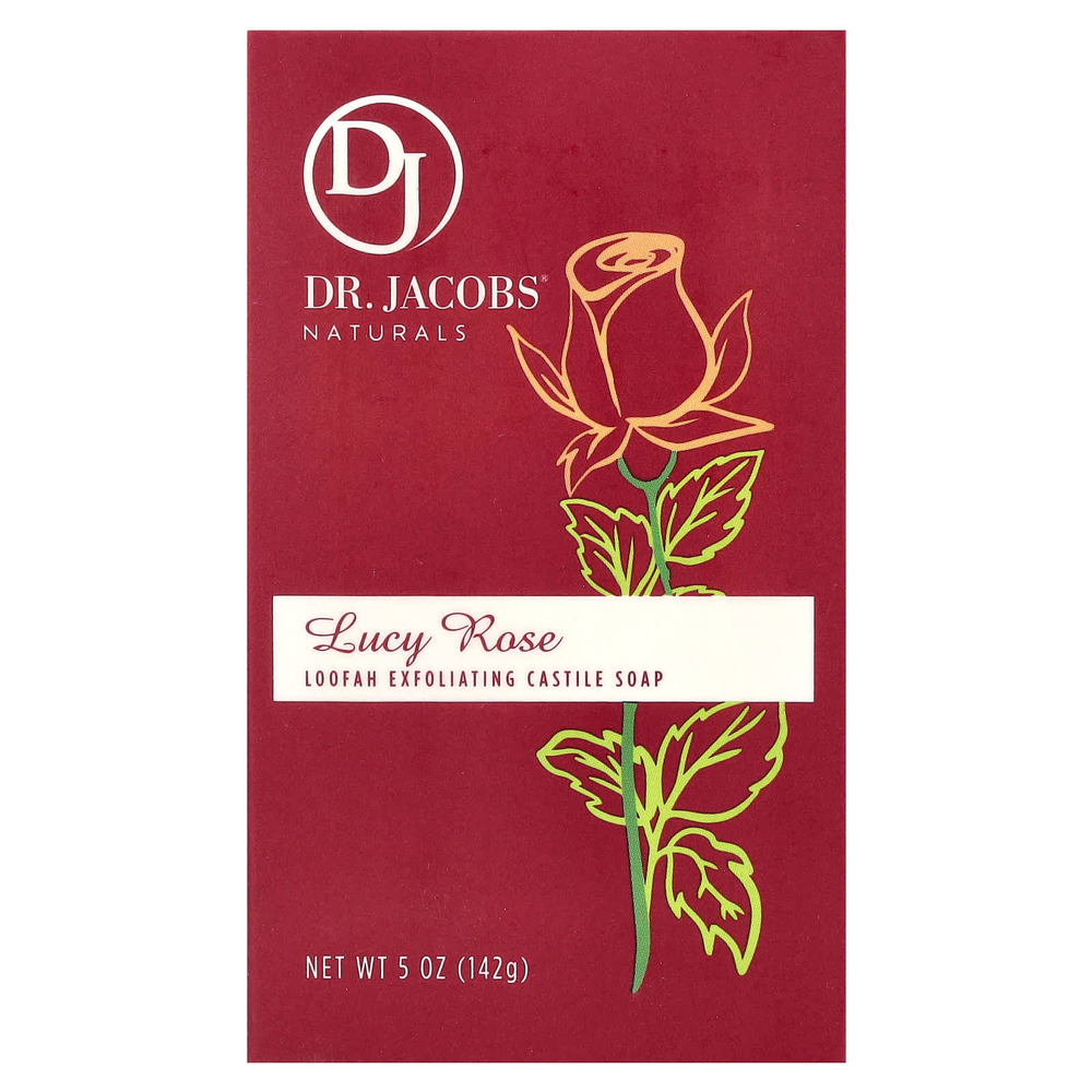 Dr. Jacobs Naturals, Отшелушивающее кастильское мыло с люфой, Lucy Rose, 142 г (5 унций)