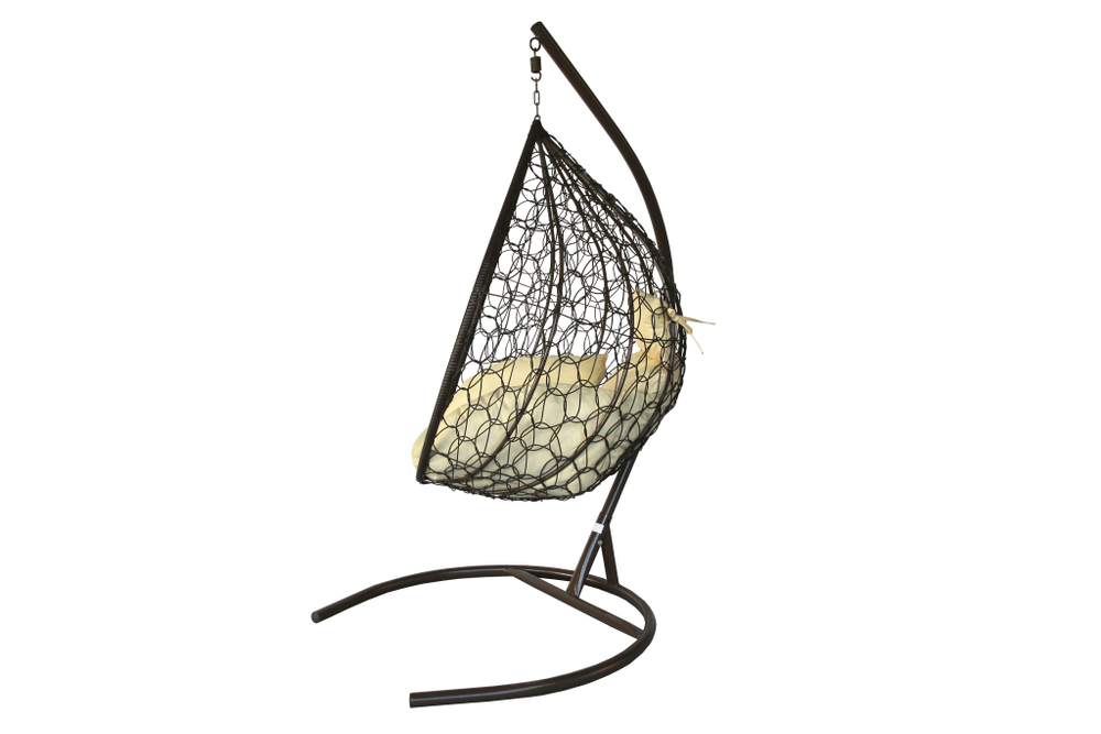 Кресло подвесное Сфера Лайт арт.BG6767 (стойка+основание.корич.,корзн.корич.,подуш.беж. 3уп. (Б))