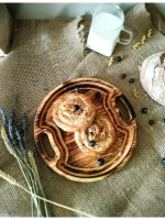 Поднос деревянный сервировочный из кедра для подач