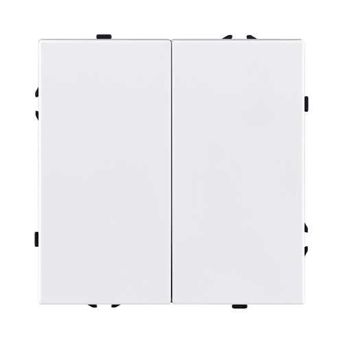 Выключатель 2-клавишный проходной 10А/250В, белый матовый Kollinger Eclipse EC-005WH