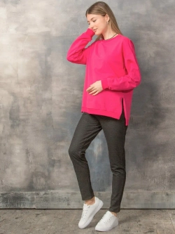 Брюки слегка зауженные для беременных антрацит 3344