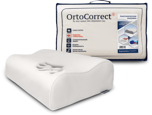 Анатомическая подушка OrtoCorrect Эргономичная Е4