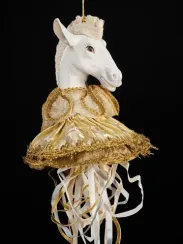 Винтажное украшение Царская лошадь в пачке 19*45 см., белый, Christmas DeLuxe (13659)