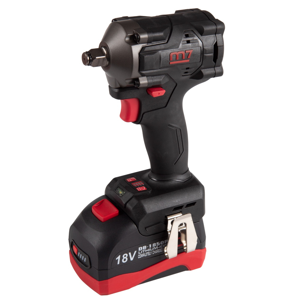 Гайковерт аккумуляторный ударный 1/2", 900 Нм, 18 В, укороченный, 4 предмета, кейс MIGHTY SEVEN DW-4