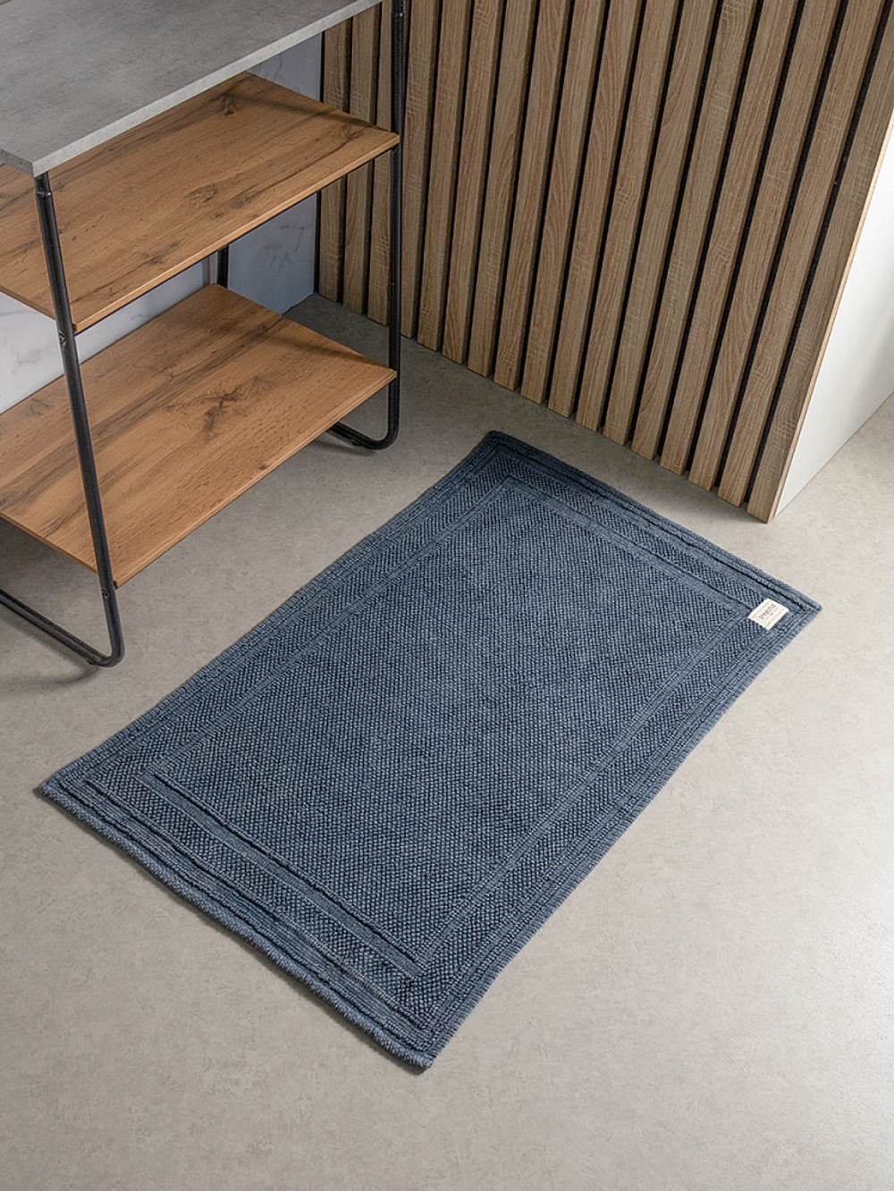 Коврик универсальный DeNASTIA 60х100 под джинсу букле, х/б, синий