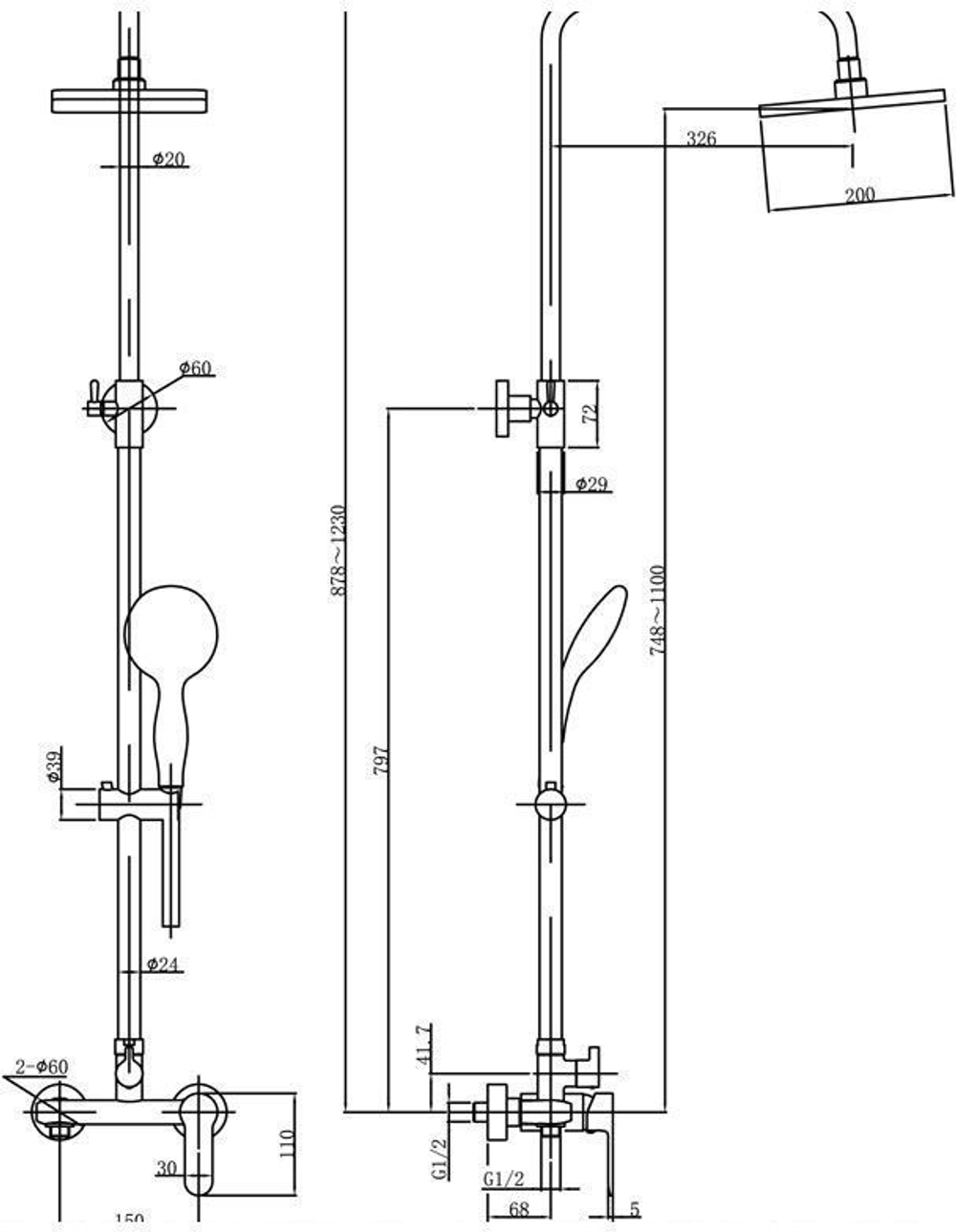 Душевая стойка Aquanet Passion S2