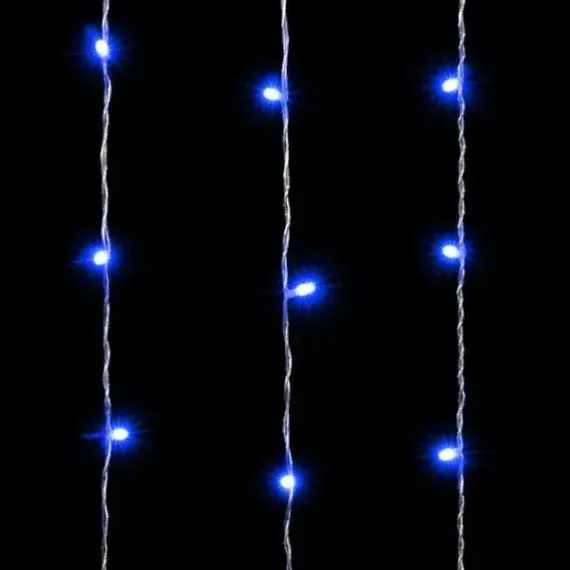 Светодиодный занавес 2*3 м., 600 синих LED ламп, облегченный, прозрачный провод ПВХ, LTC (PCL600NOT-10-2B)