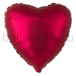 Фольгированная фигура, сердце, 18"/46СМ Сатин Cherry