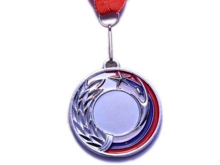 Медаль спортивная с лентой 2 место d - 5 см :5201-18