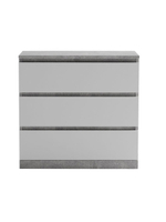 Комод 70х35х67, Марм, с 3 ящиками для одежды, для игрушек, в прихожую, бетон/белый, Dipriz