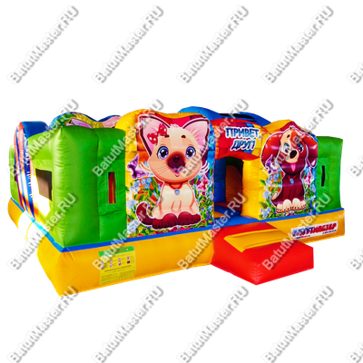 Батут "Весёлые зверята", 5*5*2.5 м.