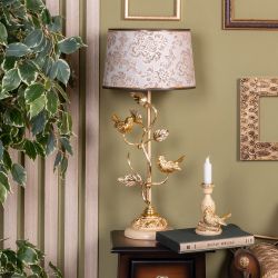 Настольная лампа Терра Spring Айвори с абажуром Тюссо Vatican (Ватикан) Латте