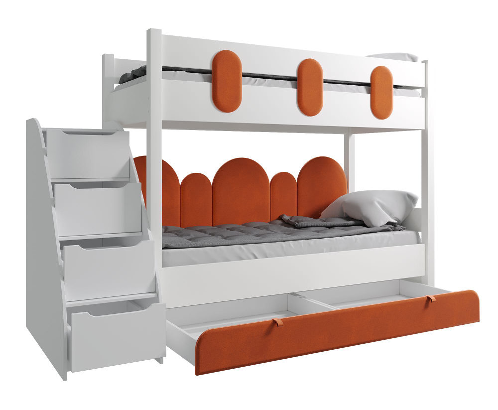 Двухъярусная кровать, Офелия, без лестницы оранжевый