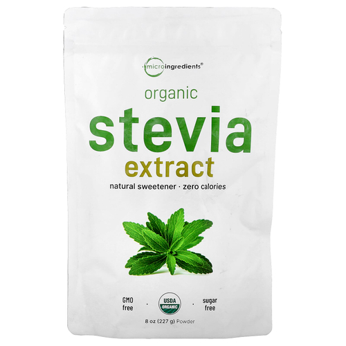 Micro Ingredients, органический экстракт стевии, 227 г (8 унций)