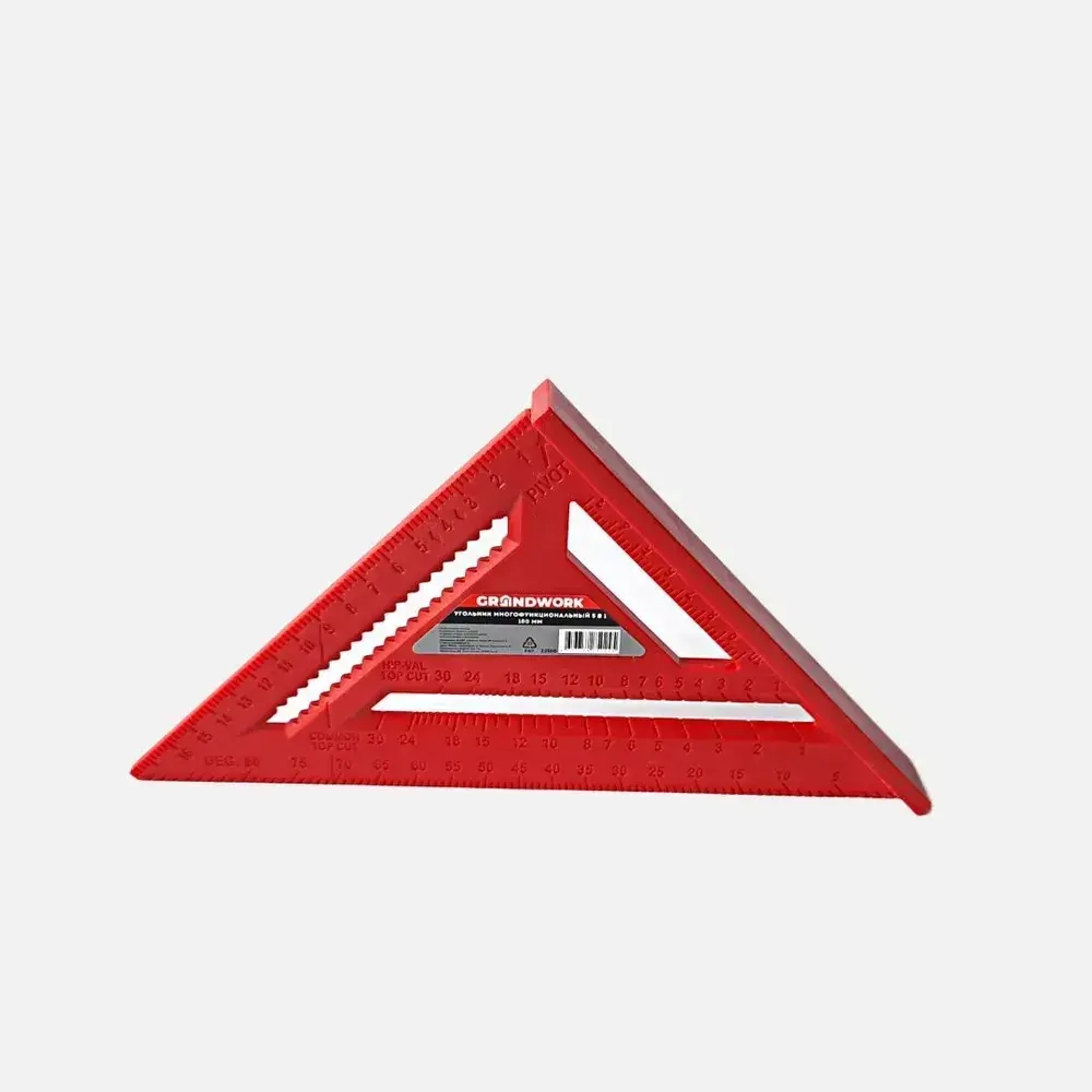 Угольник разметочный 180мм "тип Свенсона", метрический GRANDWORK 22180 нейлон