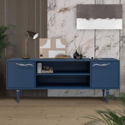 Тумба под ТВ Арт Колор matte 155см Классик Сильвер Королевский синий матовый