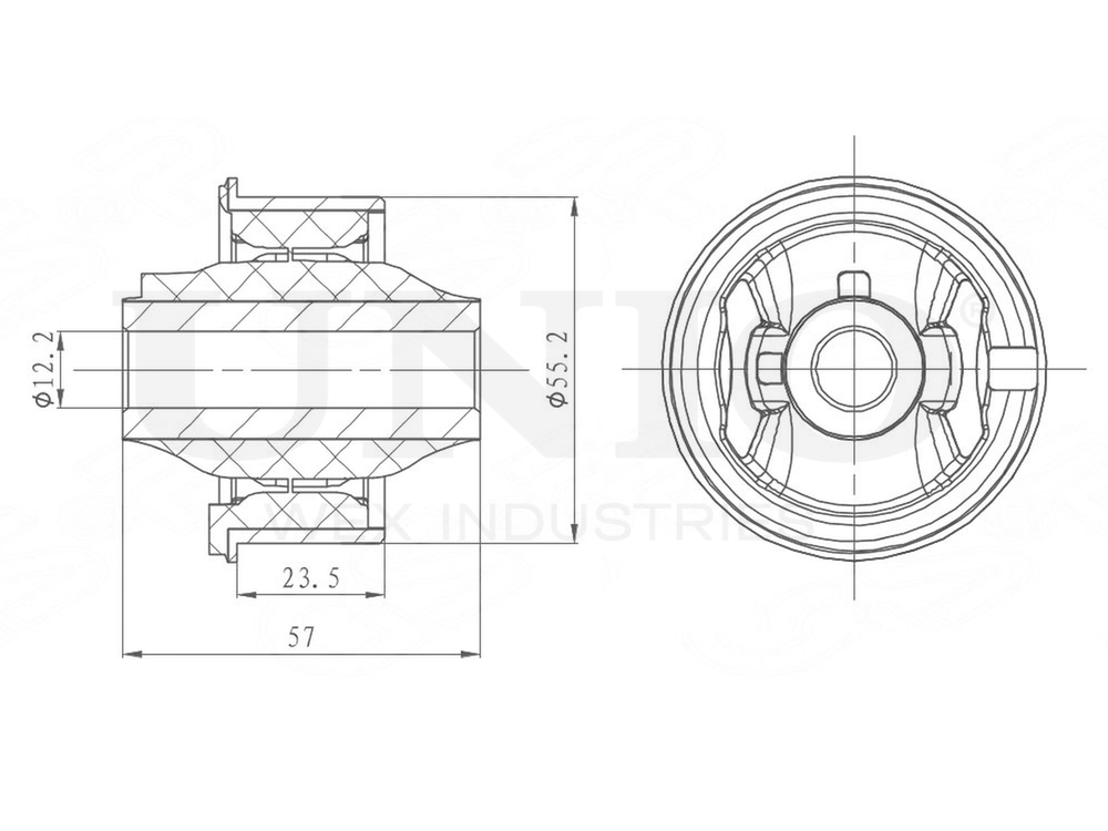 Сайлентблок задний переднего нижнего рычага UNIO RMP-20510