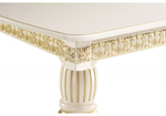 Стол деревянный Woodville Морнит 180(240)х100 слоновая кость, золото, ножки белые
