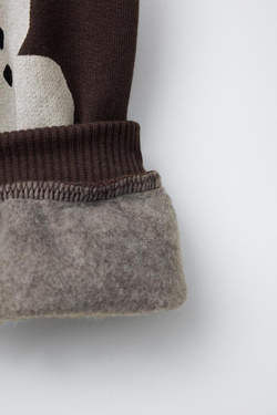 ZARA КОМПЛЕКТ ИЗ ТОЛСТОВКИ И БРЮК-ДЖОГГЕРОВ С ПРИНТОМ, КОРИЧНЕВЫЙ