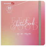 Скетчбук 195х195мм. 80л. "Art debut Уноколор" резинка, тв.обложка (BRAUBERG)