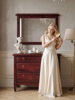 Зеркало настенное 100х70, Джоли, в ванную, прихожую, деревянная рама, массив березы, красный, MAKOSA