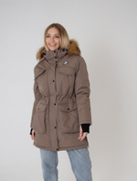 Парка женская зимняя куртка город горький коричневый какао