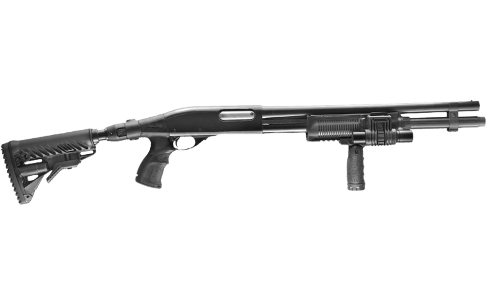 Телескопический складной приклад с амортизатором AGRF 870 FK SB, чёрный, FAB Defense