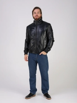 Кожаная куртка демисезонная на резинке