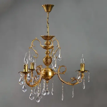 Подвесная люстра AMBIENTE by Brizzi ALICANTE 8888/3 AB Leaf Crystal