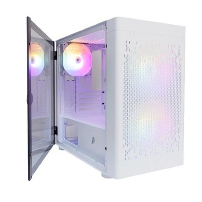 Корпус для компьютера 1STPLAYER DK D3-B White / mATX / 1x120mm & 2x140mm LED fans inc. / D3-B-WH-2F1P-W-1F1-W