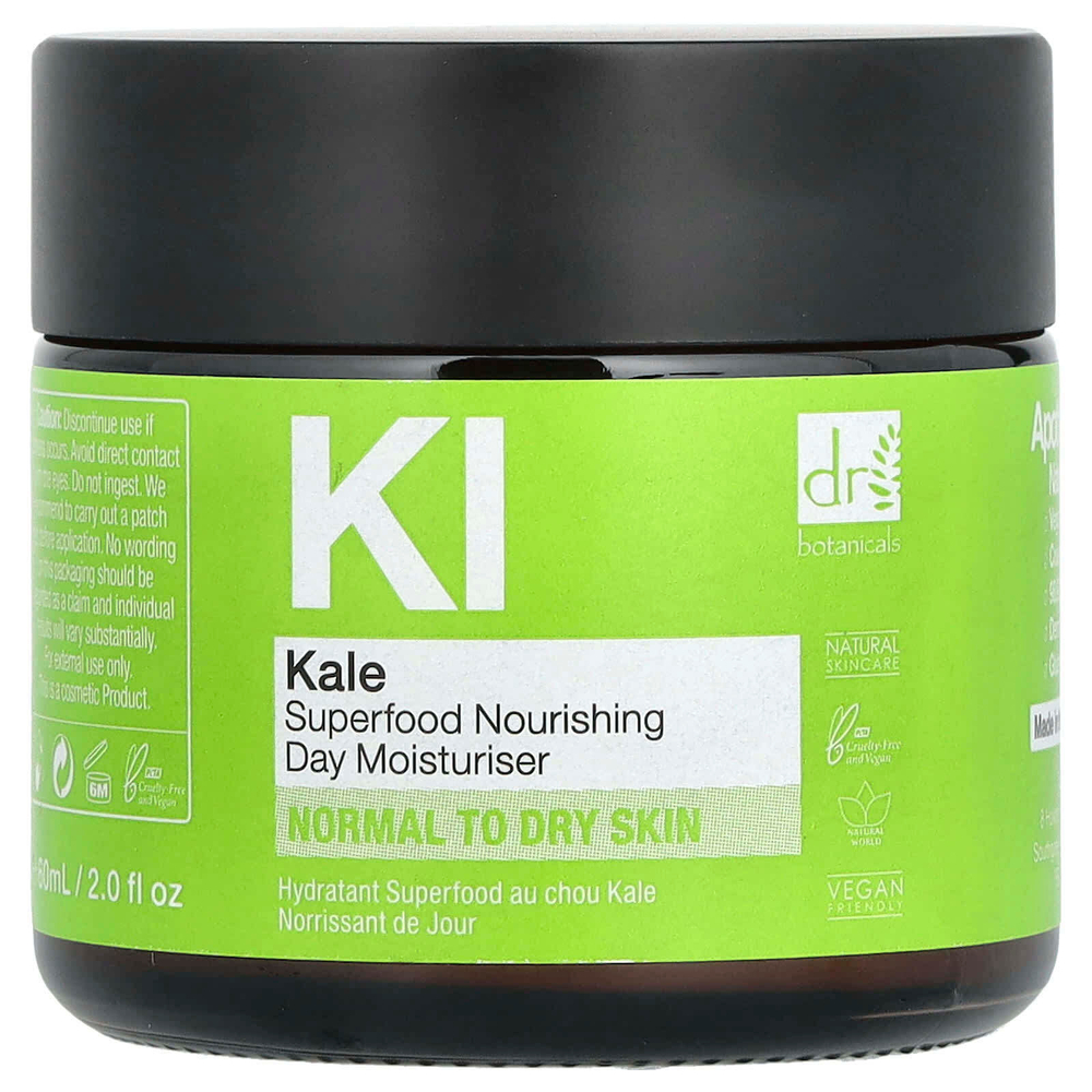 Dr. Botanicals, Питательное дневное увлажняющее средство Kale Superfood, для нормальной и сухой кожи, 60 мл (2 жидк. Унции)