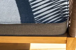 "Канны" лаунж-зона 4-местная из роупа со столиком "Канны" (серый гранит), основание дуб, роуп коричневый