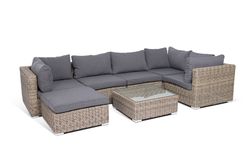 "Лунго" модуль диванный прямой с подушками, цвет соломенный