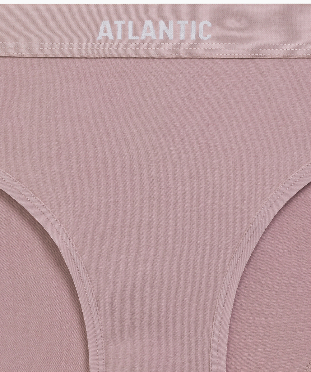 Трусы женские спорт Atlantic, набор из 3 шт., хлопок бежевые + розовые + зеленые, 3CLP-012E