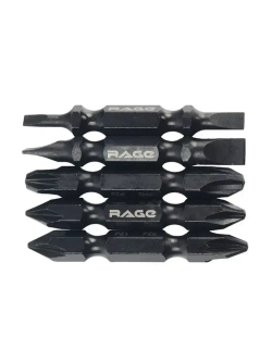 Набор бит двухсторонних 5 шт S2 PH1 x PH2 PZ1 x PZ2 PH3 x PZ3 Sl3 x Sl4 Sl5 x Sl6 50 мм RAGE by VIRA