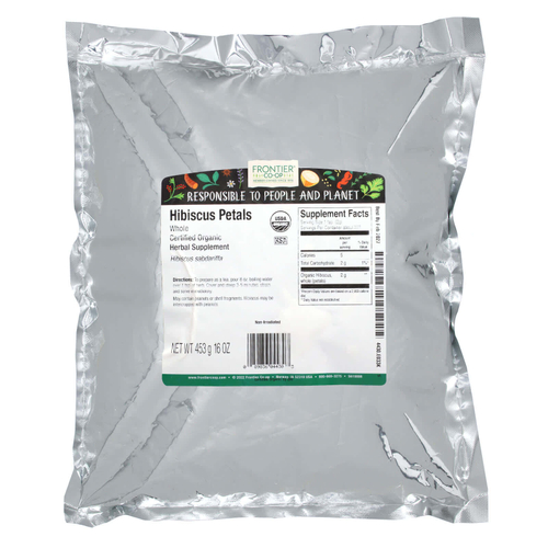 Frontier Co-op, Органические цельные лепестки гибискуса, 453 г (16 унций)
