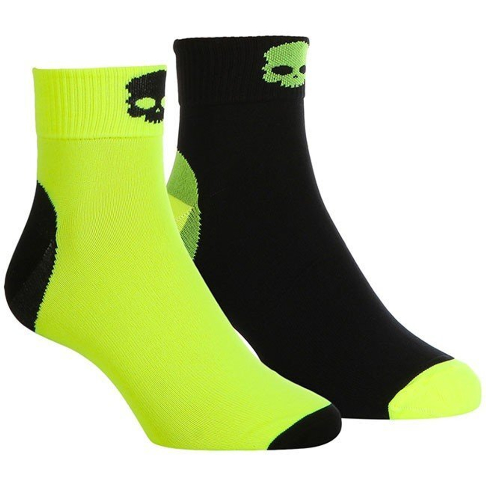 Теннисные носки Hydrogen Box Performance Short Socks 2P - black/yellow fluo