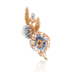 Брошь «Васильки» из красного золота с эмалью