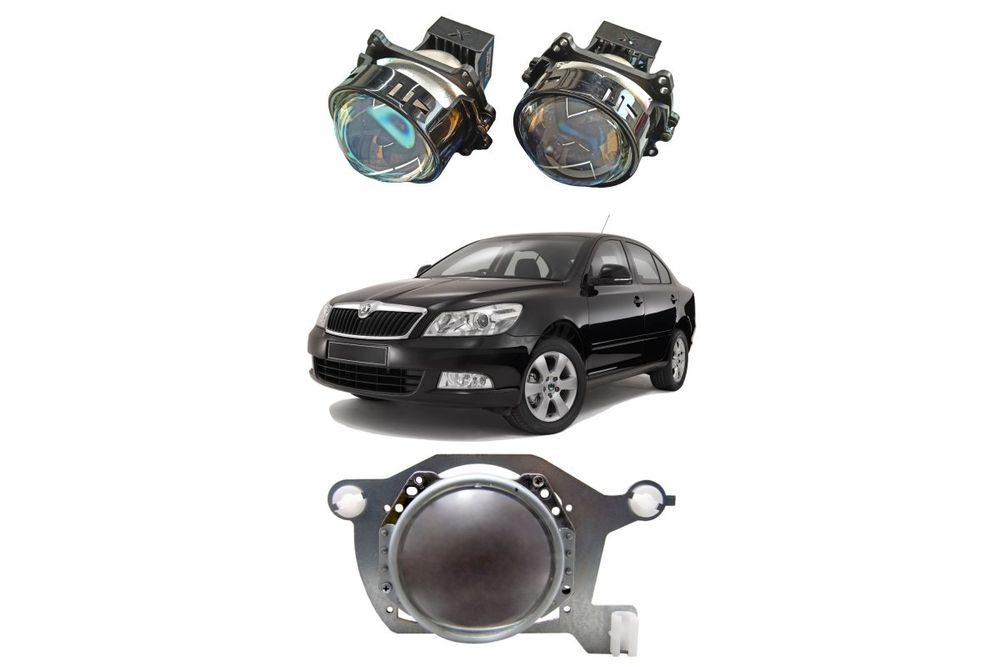 Комплект для замены штатных линз с AFS Skoda Octavia II A5 рестайлинг 2008-2013, Тип №2